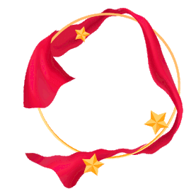 党风红绸缎五角星边框头像框国庆节图片