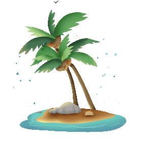 绿色卡通夏天夏日海岛度假海边椰子树云图片