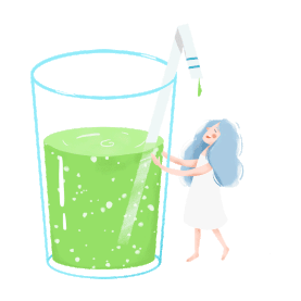 喝果汁的女孩喝水喝饮料gif图片元素图片