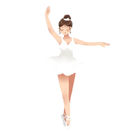 卡通穿白色裙子跳舞跳芭蕾舞运动的女孩图片