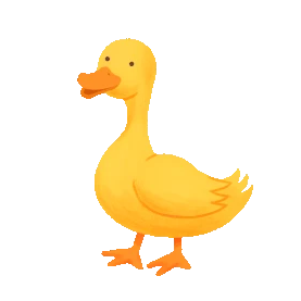黄色卡通点头的鸭子图片