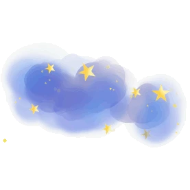 蓝色云层里的黄色星星夜晚图片