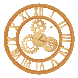 欧式机械罗马表齿轮时钟时间钟表图片
