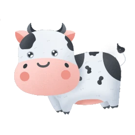 清新可爱小牛奶牛卡通动物图片