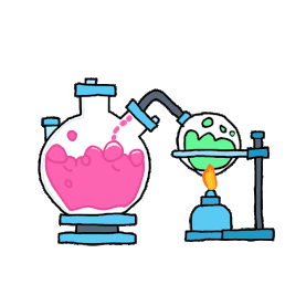 彩色卡通化学实验器试验科学图片