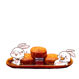 中秋节月饼玉兔卡通动态元素