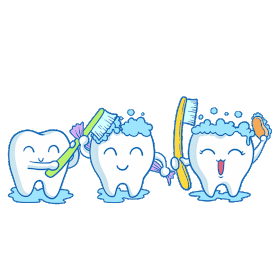 卡通爱牙日刷牙步骤爱护牙齿gif图片
