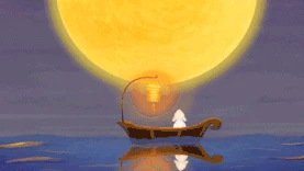 中秋节之玉兔望月插画中秋视频背景图片