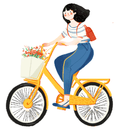 骑着自行车的女孩运动骑车gif图