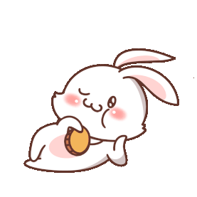 中秋节表情包白兔玉兔吃月饼