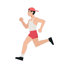 男生跑步运动健身锻炼人物元素gif动效  