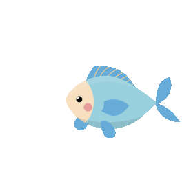 卡通蓝色的鱼gif图素材