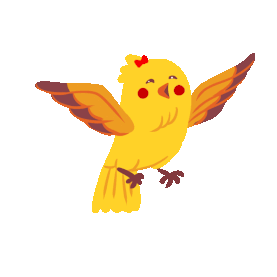 飞翔飞行的黄色快乐挥动翅膀的小鸟动物gif图素材