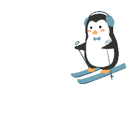 可爱企鹅滑雪运动冬天冬季南极耳暖gif图素材图片