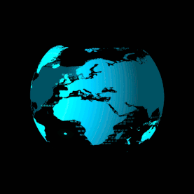 蓝色科技粒子发光立体科技感转动的地图地球图片