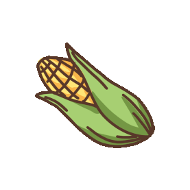 卡通玉米食物粮食装饰贴纸vloggif图素材  