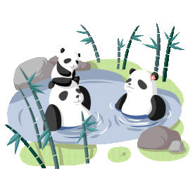 熊猫泡温泉四川旅游地标gif图素材图片