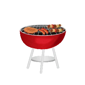 红色烧烤架BBQ串串撸串肉排火焰烤肉烤串野餐gif图素材图片