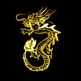 中国龙发光龙金色图腾十二生肖gif图素材
