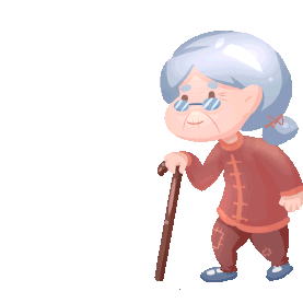 白发老奶奶拄拐杖走路老人老年gif图片图片