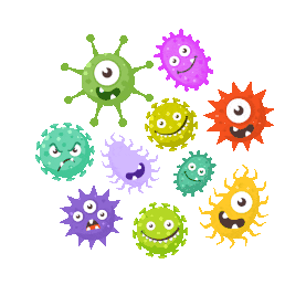 细菌病毒微生物冠状病毒卡通gif图素材图片