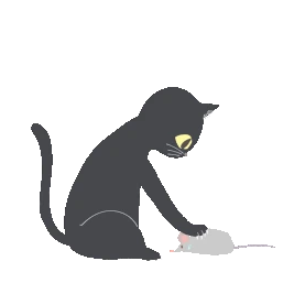 黑猫抓老鼠动物gif图素材图片