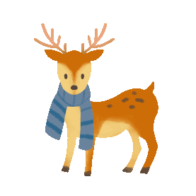 冬季动物小鹿围巾梅花鹿鹿角小动物gif图素材