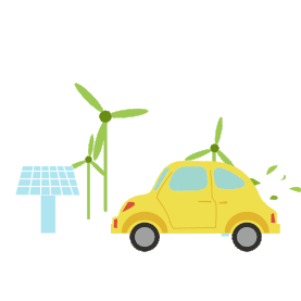 新能源环保新能源车电动车风车转动行驶的车卡通gif图素材环境日