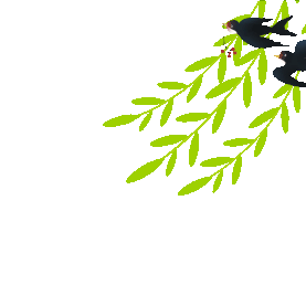 春天春分燕子柳叶绿色gif图素材图片