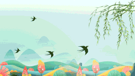春天青山绿柳小燕子自然绿色清新gif图素材图片