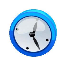 蓝色时钟转动时间钟表gif图素材