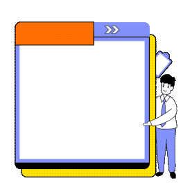 孟菲斯漫画风边框文字框信息二维码框gif图素材图片
