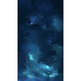 唯美梦幻星空宇宙星球星星蓝色竖版视频背景gif图素材图片