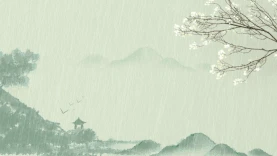 春天谷雨雨水下雨中国风古风水墨山水画杏花雨gif图素材  