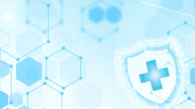 医疗安全健康保健化学实验医学基因分子原子结构保护盾牌蓝色视频背景gif图素材