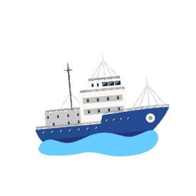 交通工具船开船轮船蓝色gif图素材