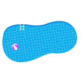 夏天游泳池泳池旅游度假卡通gif图素材