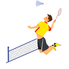 打羽毛球体育运动比赛运动会打羽毛球男人gif图素材