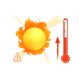 夏天高温天气太阳温度上升高温预警中暑温度计gif图素材
