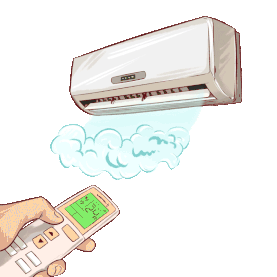 夏天家用电器空调冷气遥控器高温天气家电gif图素材