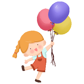 儿童节61六一拿气球女孩玩耍小孩gif图素材图片