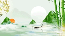 端午节端午山水粽子中国风视频背景gif图素材