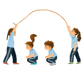 运动跳长绳学生儿童体育集体活动户外玩耍跳绳gif图素材图片