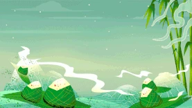 端午节端午粽子竹子中国风国潮绿色视频背景gif图素材