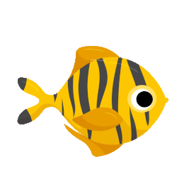 海洋生物鱼类鱼黄色花纹卡通gif图素材图片