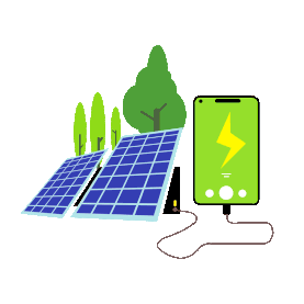 能源太阳能手机充电绿色电量gif图素材