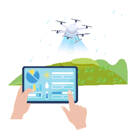 科技智慧农业无人机喷洒农药植保服务平板电脑gif图素材图片