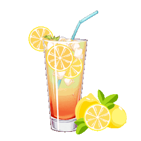 夏天冷饮饮料饮品冰镇柠檬茶金黄色gif图素材图片