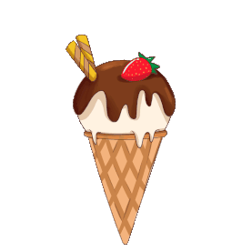 夏天冷饮甜点巧克力草莓冰淇淋美味gif图素材