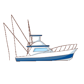交通工具蓝色小船桅杆卡通gif图素材
